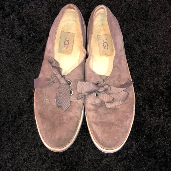 UGG Australia Carilyn ribbon sneakers suede leather slip on shoes brown size 9​​ - Picture 2 of 8